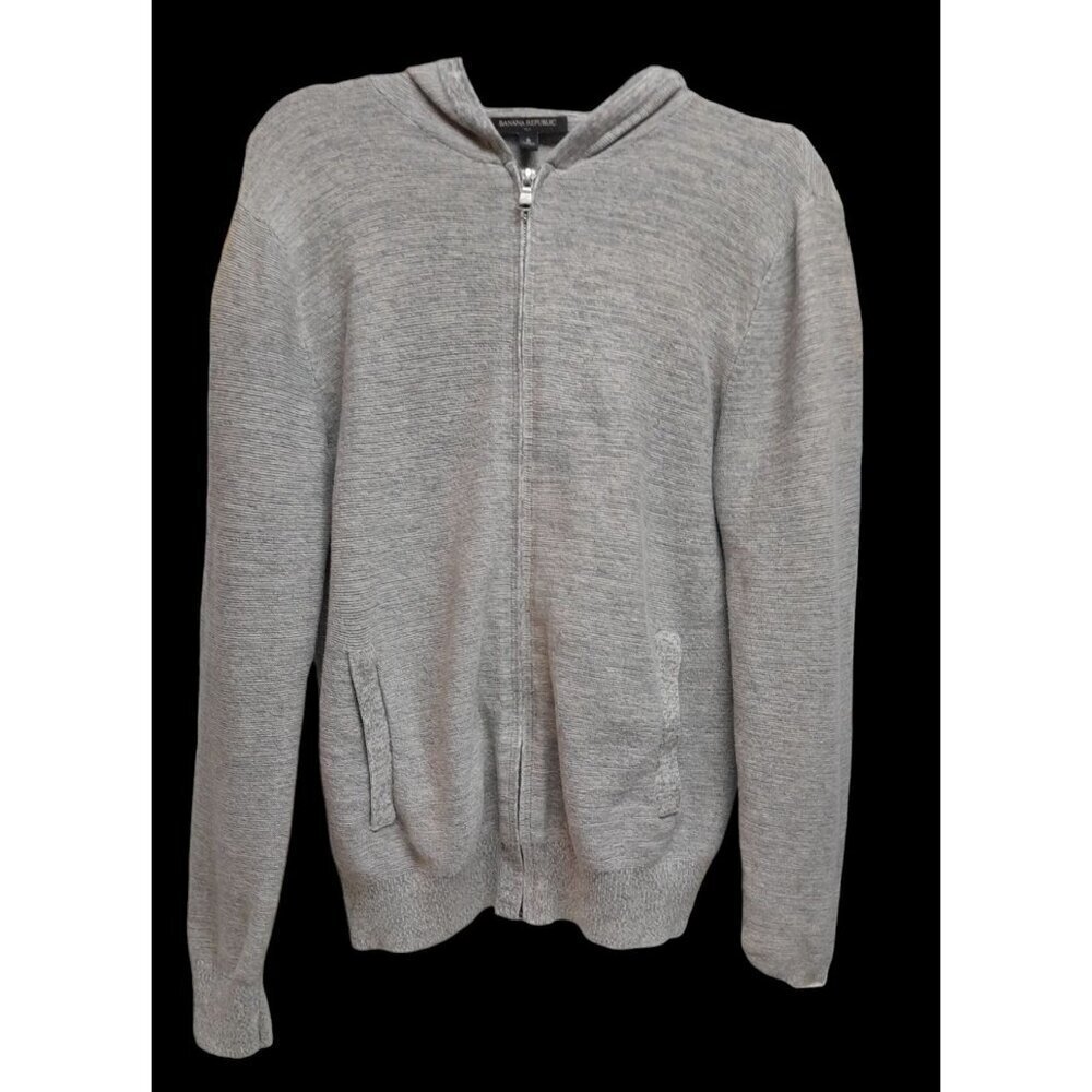 Banana Republic Hooded Jacket Marled Gray Size S